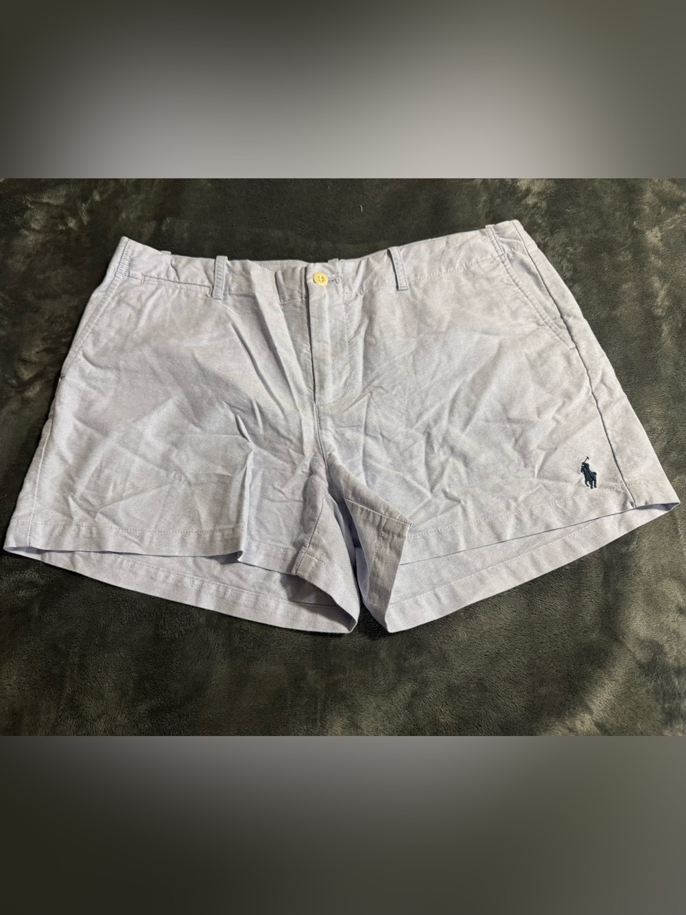 Polo Ralph Lauren Womens Light Blue Oxford Cotton Chino Shorts Size 10